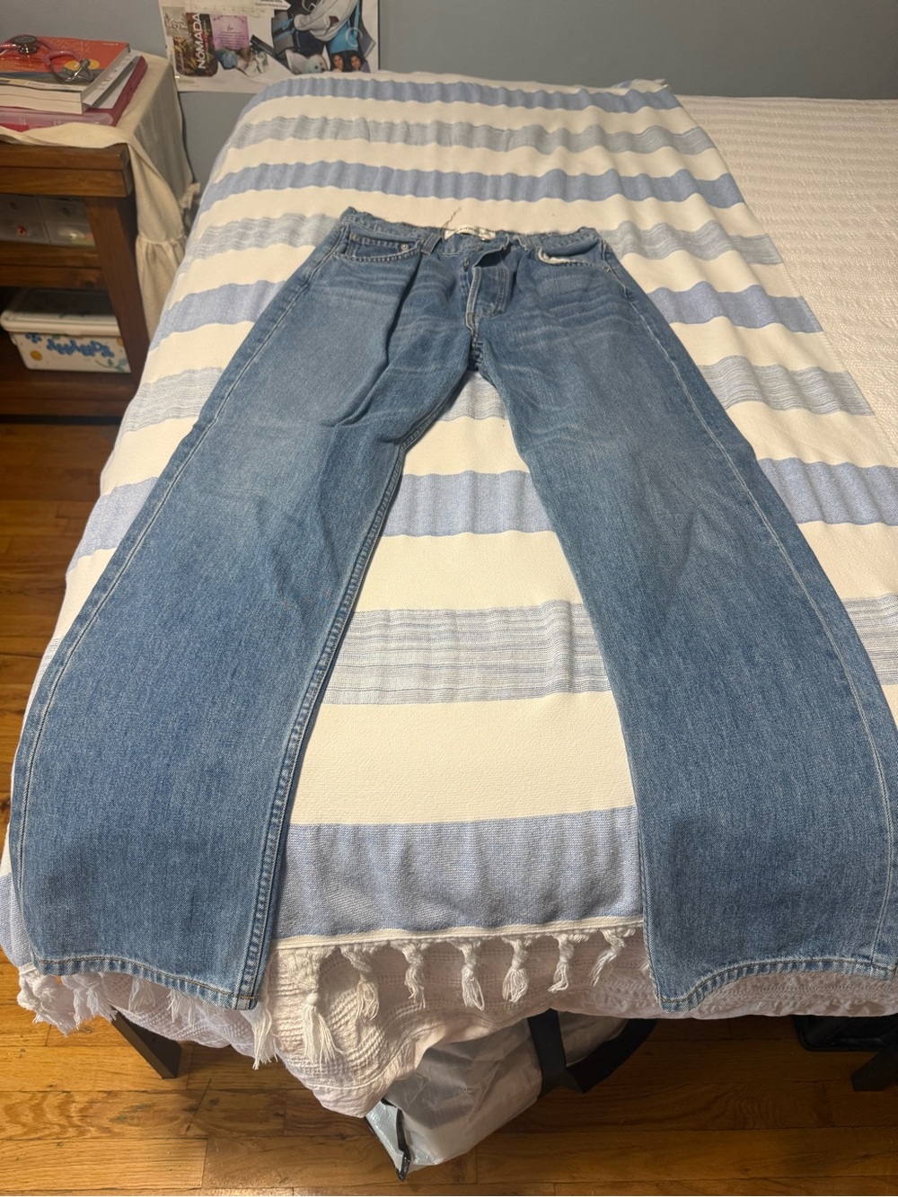 Reformation Light Blue High-Rise Straight Jeans